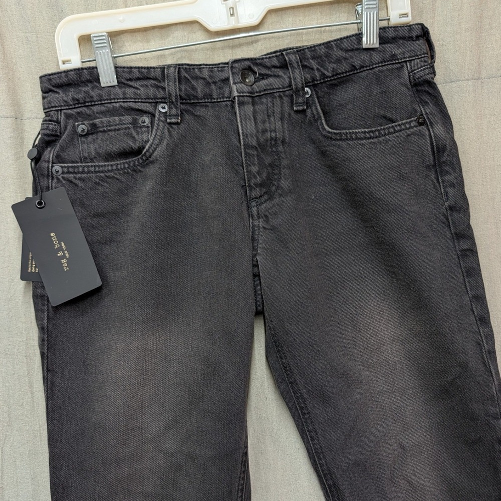 Rag & Bone Dre Low-Rise Slim Boyfriend Jeans Highland Black 26 NWT